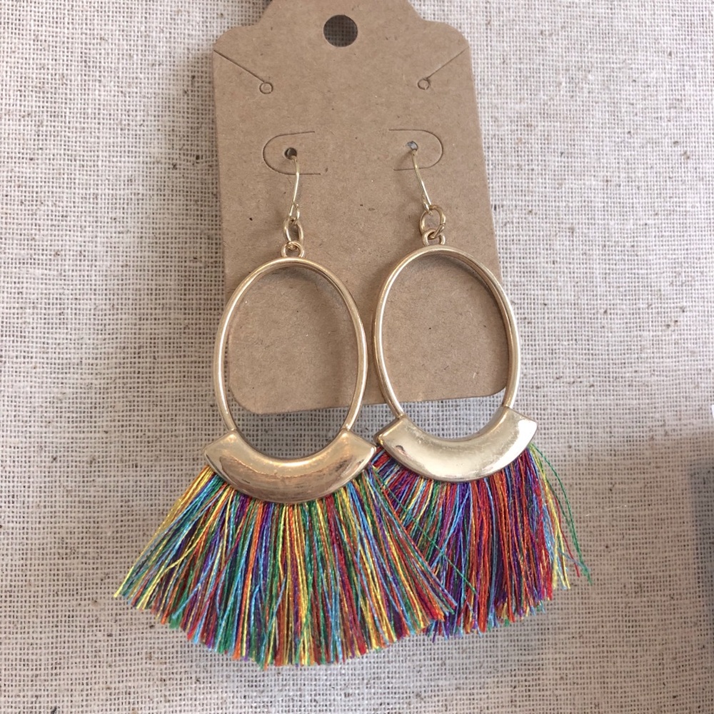 Gold and multicolor earrings